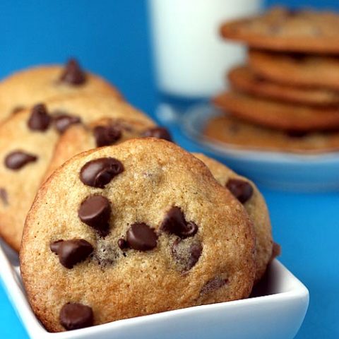 Chocolate chip cookies and milk.