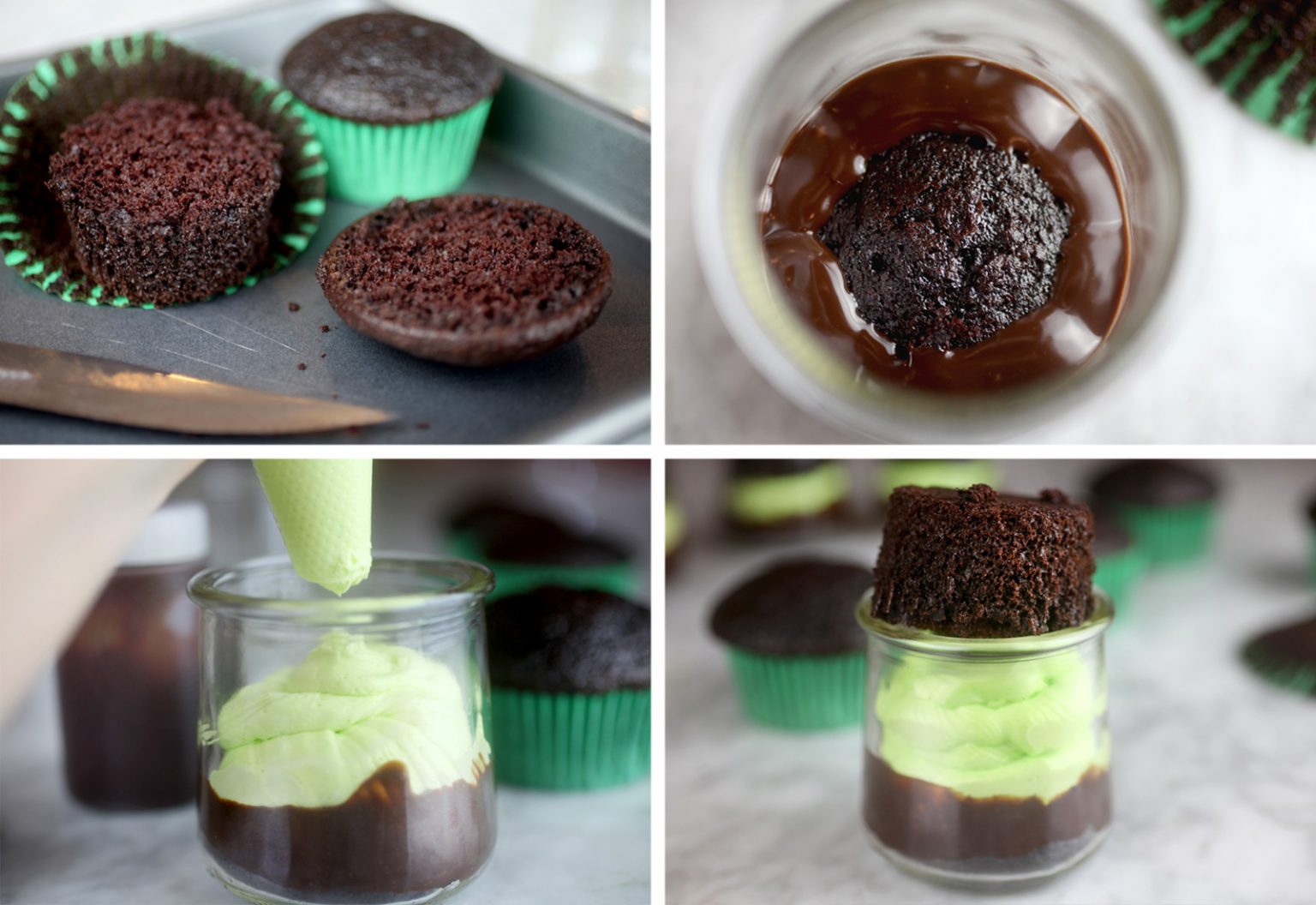 Mini Shamrock Shake Cakes - Bakerella